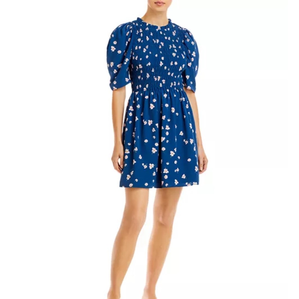 Wayf Smocked Mini Dress